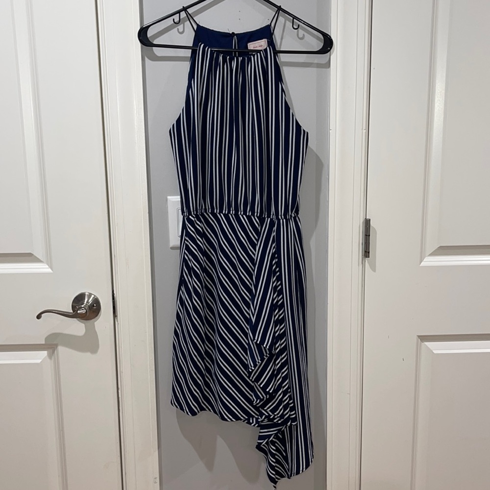 Love…ady navy and white stripe dress